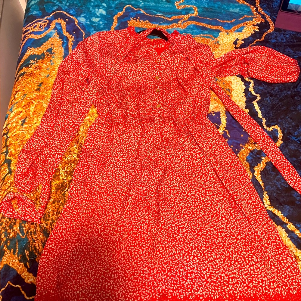 Red floral dress